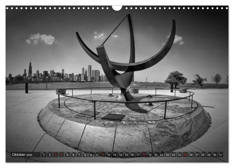 Produktbild: CHICAGO Monochrom (Wandkalender 2026 DIN A3 quer), CALVENDO Monatskalender