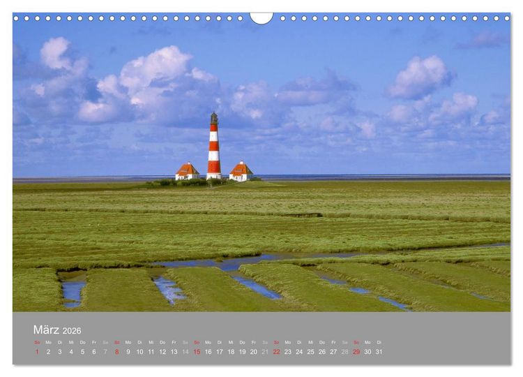 Produktbild: Blick auf die Nord-und Ostsee (Wandkalender 2026 DIN A3 quer), CALVENDO Monatskalender