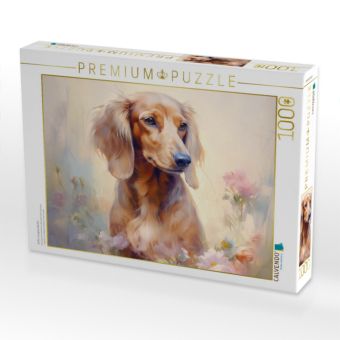 Produktbild: CALVENDO Puzzle S&uuml;&szlig;er Langhaardackel | 1000 Teile Lege-Gr&ouml;&szlig;e 64x48cm Foto-Puzzle f&uuml;r gl&uuml;ckliche Stunden
