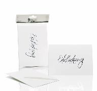 Produktbild: Einladung-B6hd/B6, 5/5 - weiss ger. (09) m. HF/silber
