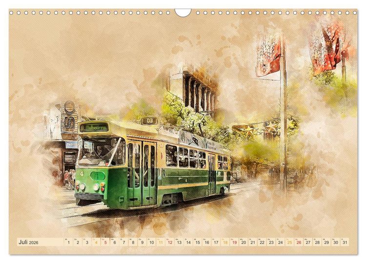 Produktbild: Stra&szlig;enbahn - Faszination auf R&auml;dern (Wandkalender 2026 DIN A3 quer), CALVENDO Monatskalender