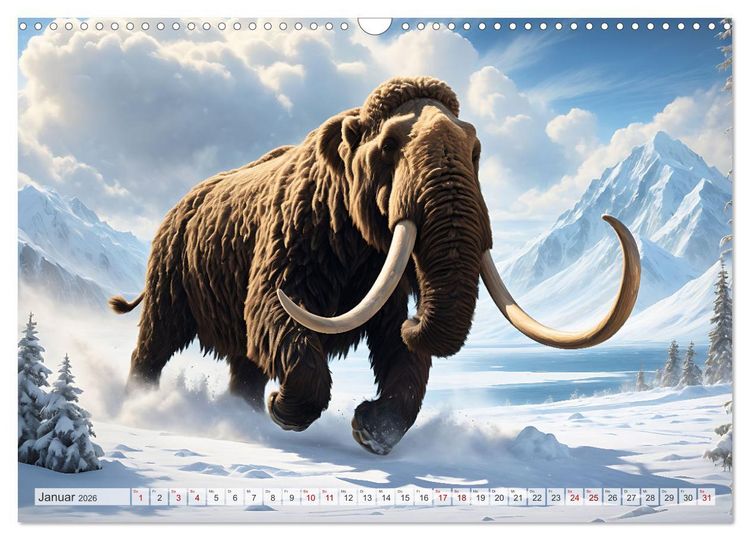 Produktbild: Im urzeitlichen Reich des Mammuts (Wandkalender 2026 DIN A3 quer), CALVENDO Monatskalender