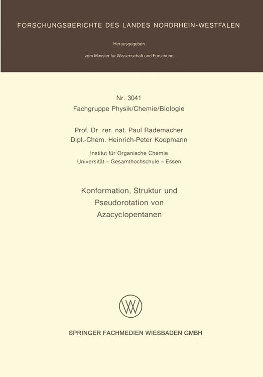 Produktbild: Konformation, Struktur und Pseudorotation von Azacyclopentanen