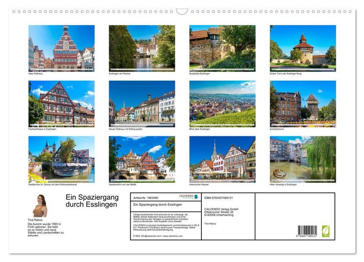 Produktbild: Ein Spaziergang durch Esslingen (Wandkalender 2026 DIN A2 quer), CALVENDO Monatskalender