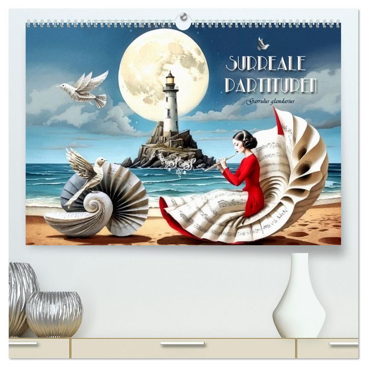 Produktbild: Surreale Partituren (hochwertiger Premium Wandkalender 2026 DIN A2 quer), Kunstdruck in Hochglanz