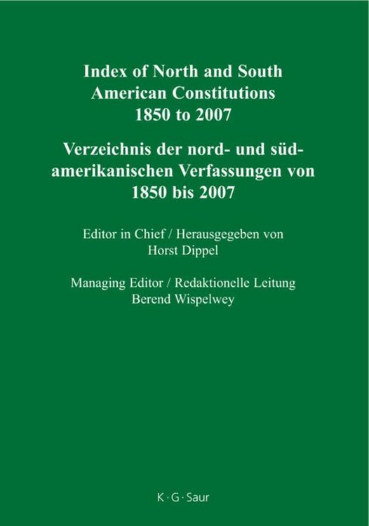 Produktbild: Index of North and South American Constitutions 1850 to 2007