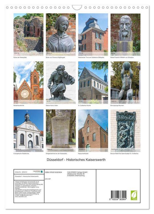 Produktbild: D&uuml;sseldorf - Historisches Kaiserswerth (Wandkalender 2026 DIN A3 hoch), CALVENDO Monatskalender