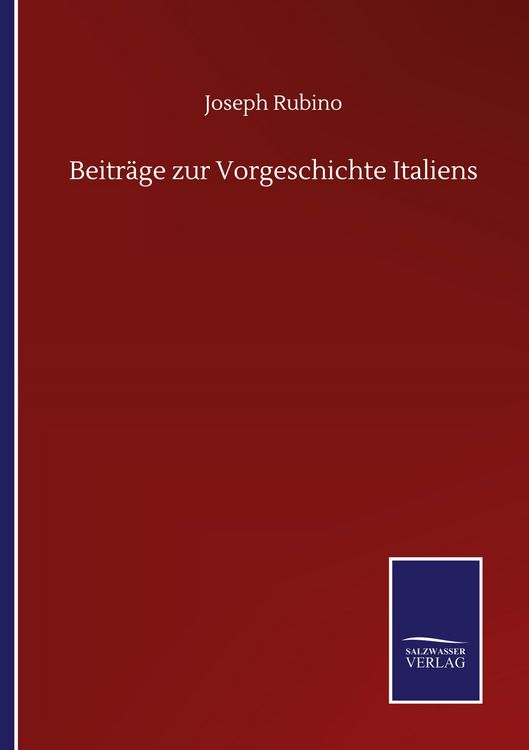 Produktbild: Beitr&auml;ge zur Vorgeschichte Italiens