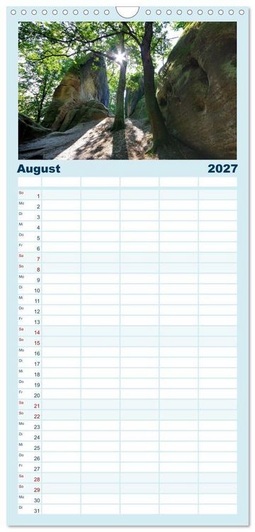 Produktbild: Familienplaner 2027 - Zittauer Gebirge - Deutschlands kleinstes Mittelgebirge mit 5 Spalten (Wandkalender, 21 x 45 cm) CALVENDO