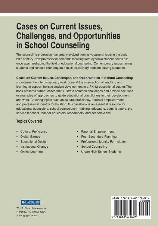 Produktbild: Cases on Current Issues, Challenges, and Opportunities in School Counseling
