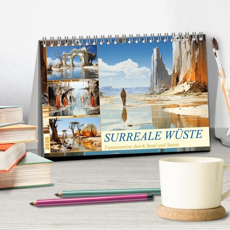 Produktbild: Surreale W&uuml;ste (Tischkalender 2026 DIN A5 quer), CALVENDO Monatskalender