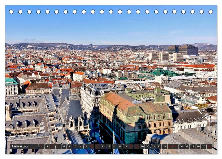 Produktbild: WIEN von oben (Tischkalender 2026 DIN A5 quer), CALVENDO Monatskalender