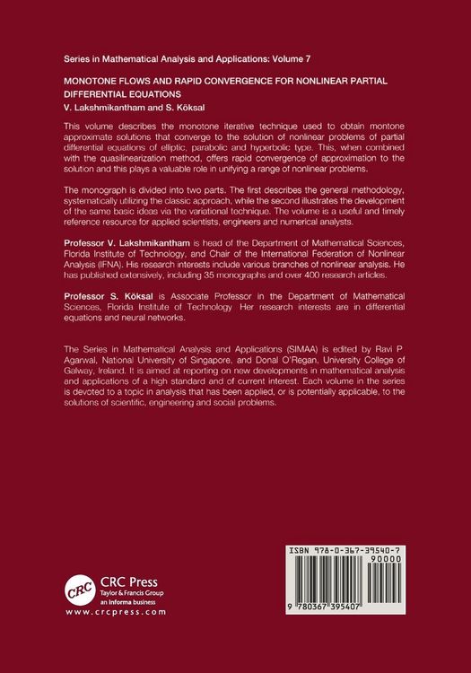 Produktbild: Monotone Flows and Rapid Convergence for Nonlinear Partial Differential Equations