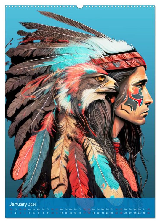Produktbild: Native American Art (Wall Calendar 2026 DIN A2 portrait), CALVENDO 12 Month Wall Calendar