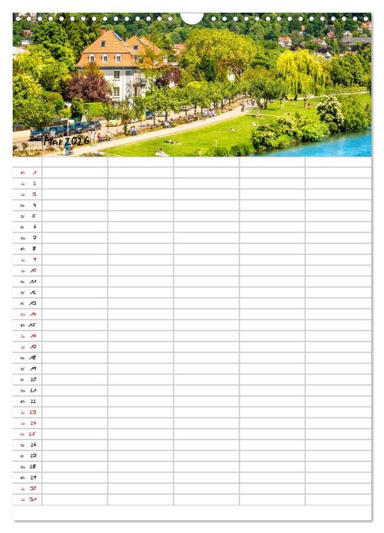 Produktbild: Heidelberger Familienkalender (Wandkalender 2026 DIN A3 hoch), CALVENDO Monatskalender