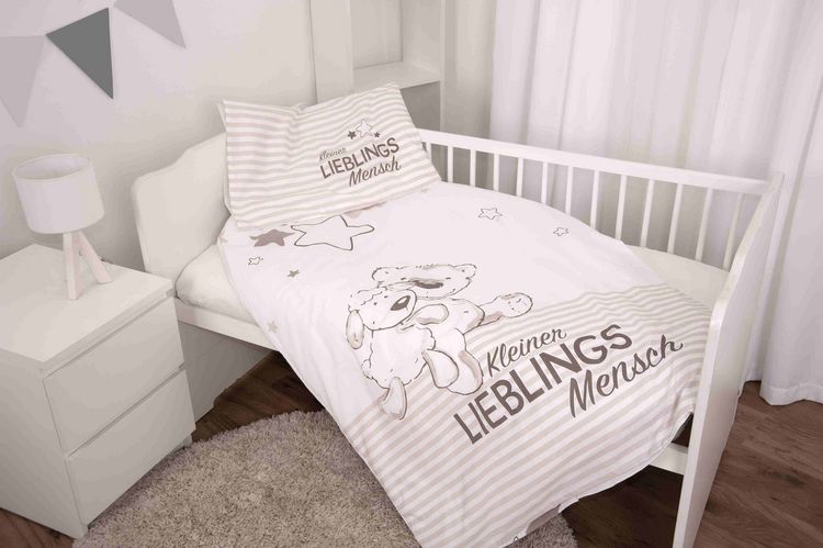 Produktbild: babybest&reg; 2685208063 - Lieblingsmensch Flanell-Bettw&auml;sche, 40x60 cm + 100x135 cm, 100% Baumwolle
