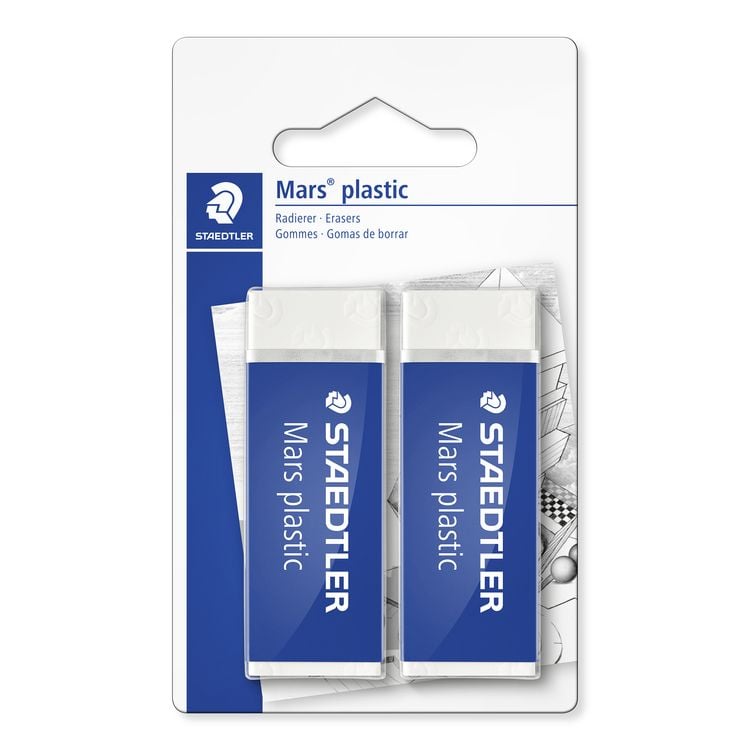 Produktbild: STAEDTLER Radierer Mars plastic phtalat und latexfrei, wei&szlig;, 2er Set