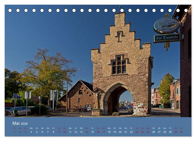Produktbild: ERFTSTADT - Burgen und B&uuml;rgerh&auml;user (Tischkalender 2026 DIN A5 quer), CALVENDO Monatskalender