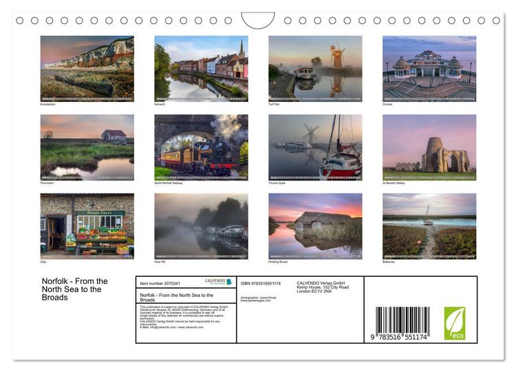 Produktbild: Norfolk - From the North Sea to the Broads (Wall Calendar 2026 DIN A4 landscape), CALVENDO 12 Month Wall Calendar