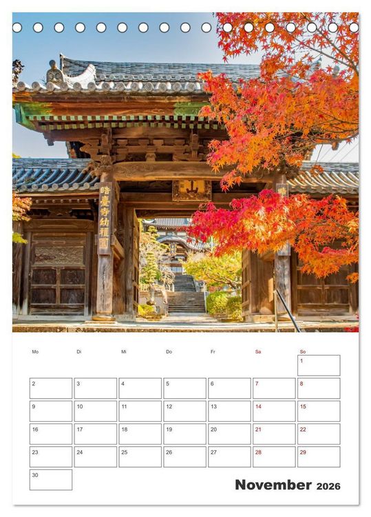 Produktbild: Herbst im japanischen Garten (Tischkalender 2026 DIN A5 hoch), CALVENDO Monatskalender