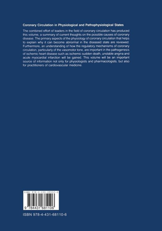Produktbild: Coronary Circulation in Physiological and Pathophysiological States