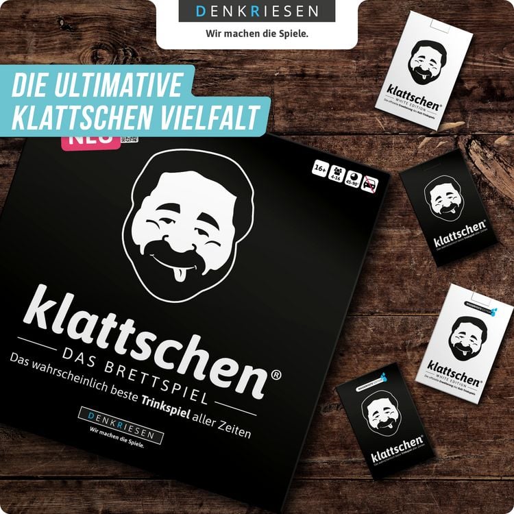 Produktbild: DENKRIESEN - klattschen&reg; - Trinkspiel - DAS BRETTSPIEL - Das wahrscheinlich be