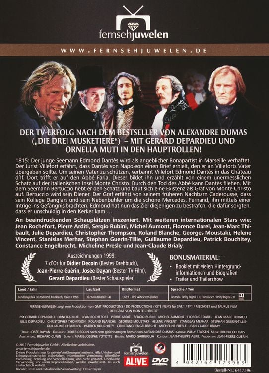 Produktbild: Der Graf von Monte Christo - fernsehjuwelen [2 DVDs]