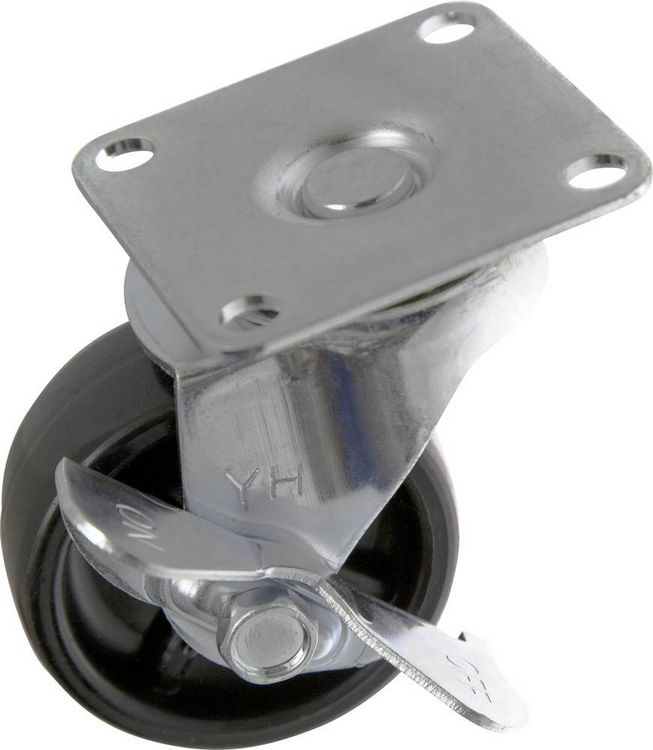 Produktbild: TOOLCRAFT TO-5137896 Lenkrolle mit Feststellbremse und Anschraubplatte 50 mm Tragf&auml;higkeit (max.): 50 kg