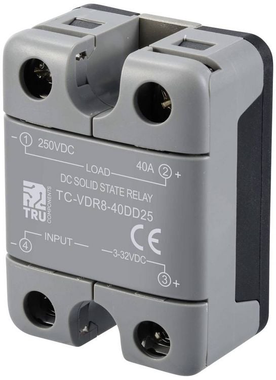 Produktbild: TRU COMPONENTS Halbleiterrelais TC-12705372 40 A Schaltspannung (max.): 250 V/DC Gleichstromschaltung 1 St.