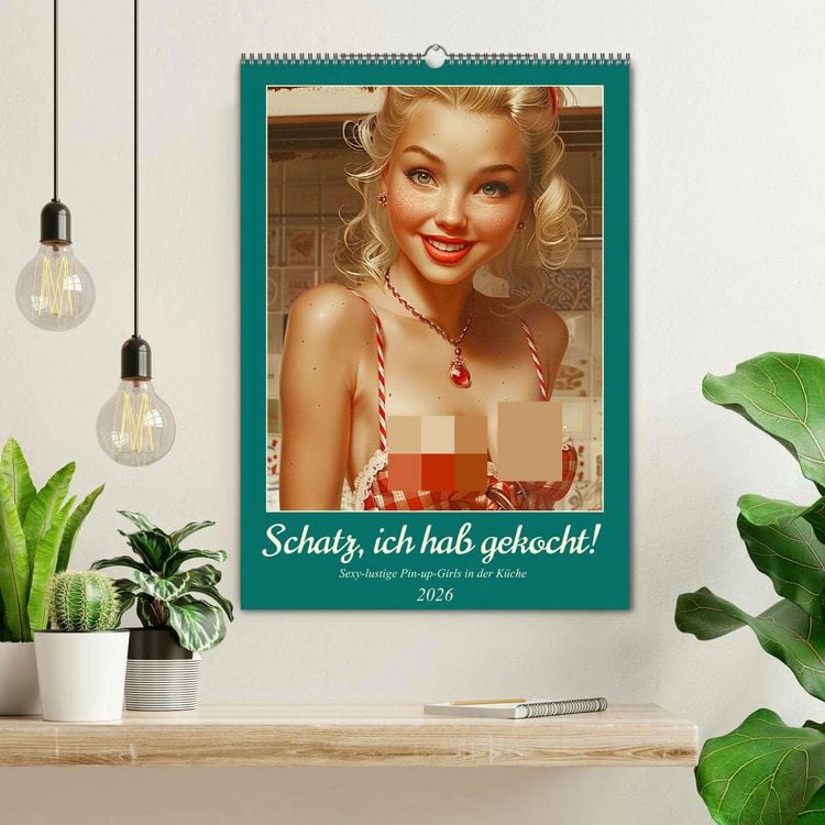 Produktbild: Schatz, ich hab gekocht! Sexy-lustige Pin-up-Girls in der K&uuml;che (Wandkalender 2026 DIN A2 hoch), CALVENDO Monatskalender