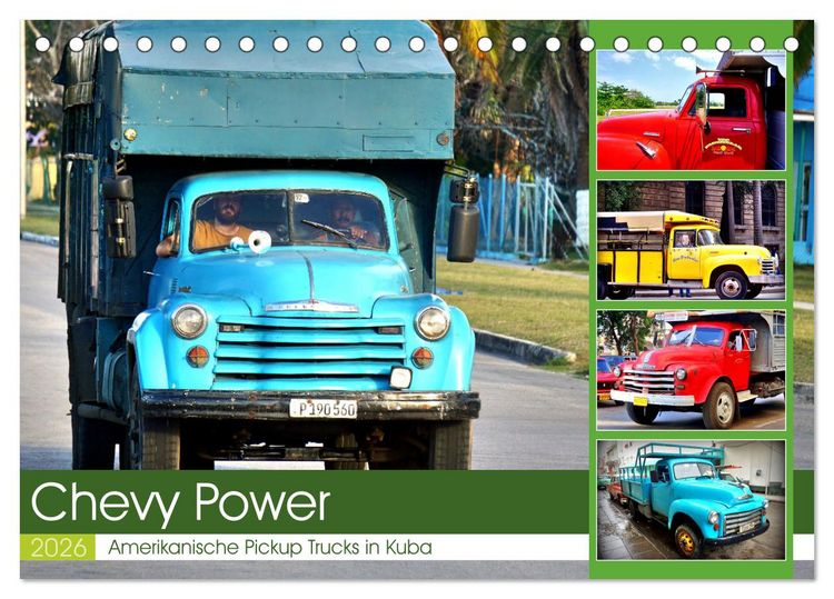 Produktbild: CHEVY POWER - Amerikanische Pickup Trucks in Kuba (Tischkalender 2026 DIN A5 quer), CALVENDO Monatskalender