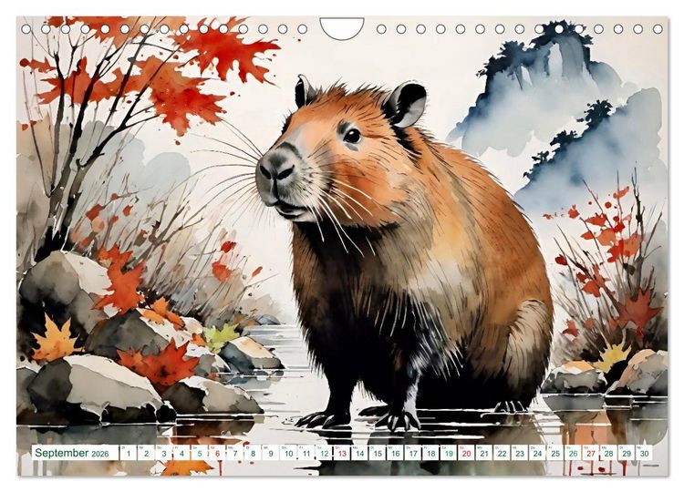Produktbild: Das Capybara (Wandkalender 2026 DIN A4 quer), CALVENDO Monatskalender