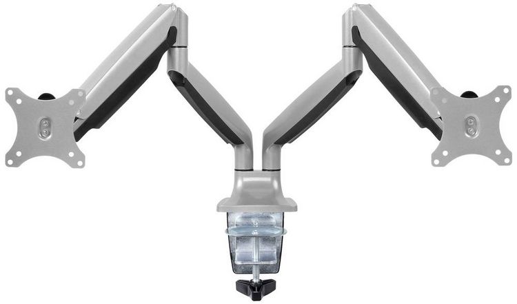 Produktbild: SpeaKa Professional SP-MM-930 Monitorhalterung 2 Display(s) 33,0 cm (13") - 81,3 cm (32") Silber Schwenkbar, Neigbar, H&ouml;henverstellbar, Rotierbar