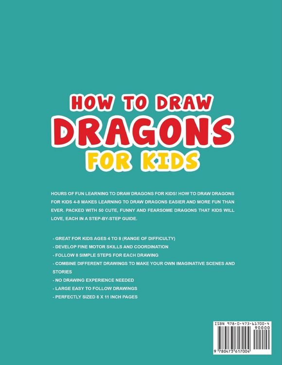 Produktbild: How to Draw Dragons for Kids 4-8