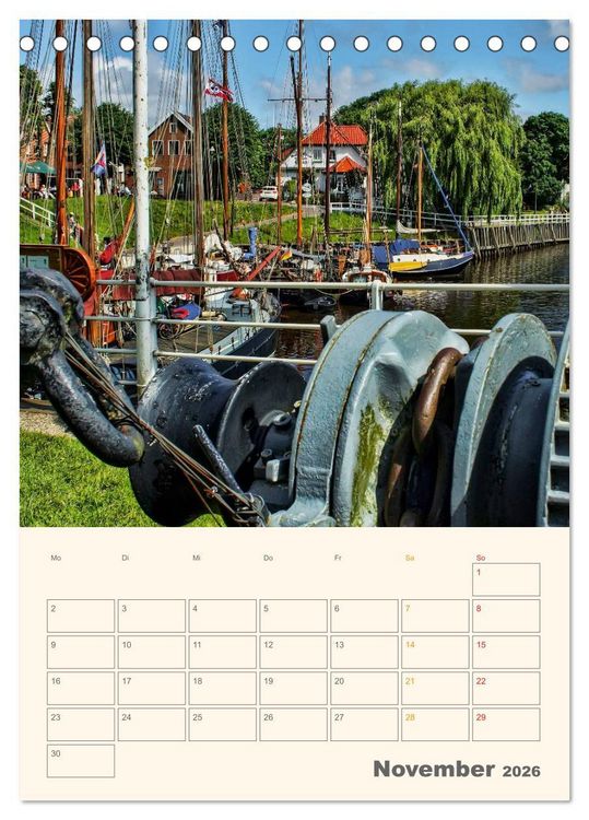 Produktbild: Ostfriesland - Carolinensiel, der Museumshafen (Tischkalender 2026 DIN A5 hoch), CALVENDO Monatskalender