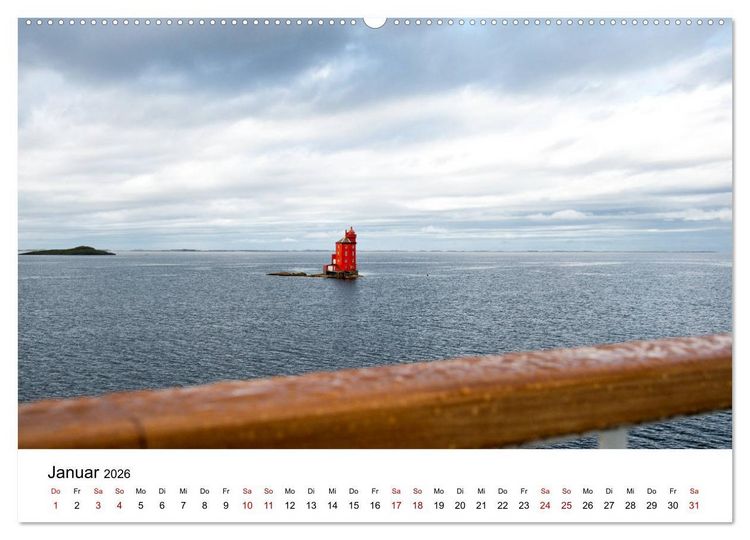 Produktbild: Hurtigruten - Bezaubernde Sch&ouml;nheit der norwegischen K&uuml;ste (Wandkalender 2026 DIN A2 quer), CALVENDO Monatskalender