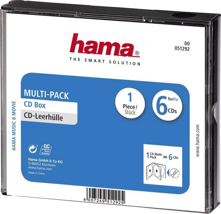 Produktbild: Hama CD H&uuml;lle 00051292 6 CDs/DVDs/Blu-rays Schwarz Polystyrol 1 St.
