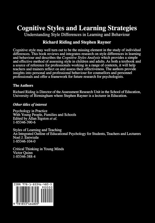 Produktbild: Cognitive Styles and Learning Strategies