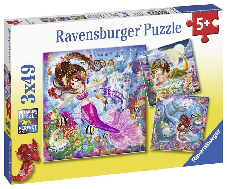 Produktbild: Kinderpuzzle 3x49 Teile - Bezaubernde Meerjungfrauen