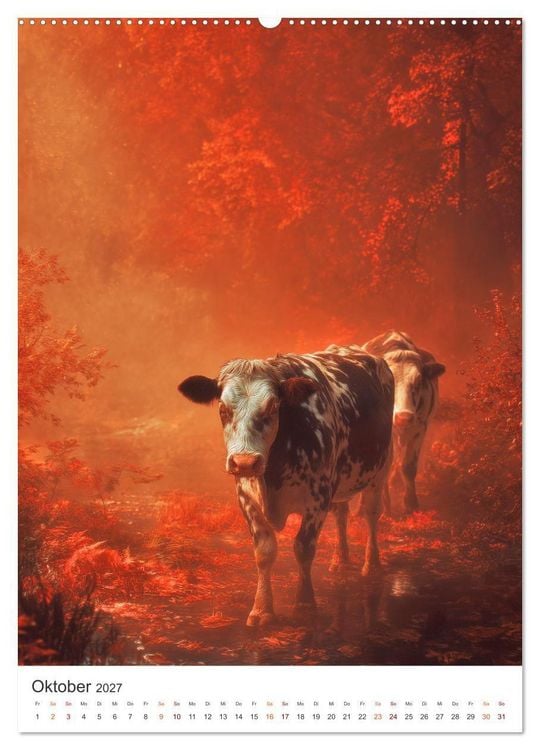Produktbild: Die Liebe zur Kuh (hochwertiger Premium Wandkalender 2027 DIN A2 hoch), Kunstdruck in Hochglanz