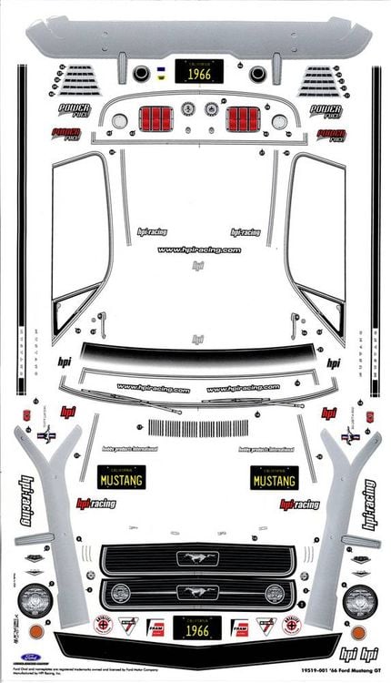 HPI Racing 17519 1:10 Karosserie 1966 Ford Mustang Gt Body 200 mm  Unlackiert, nicht ausgeschnitten kaufen - Spielwaren | Thalia