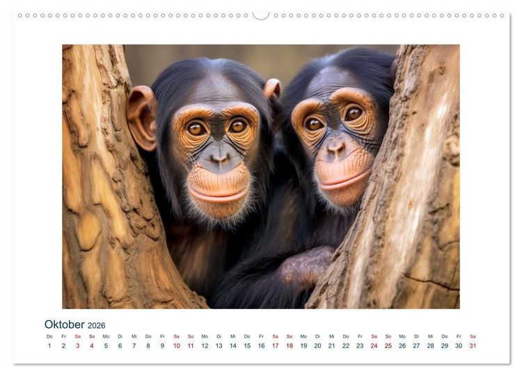 Produktbild: Unzertrennlich (hochwertiger Premium Wandkalender 2026 DIN A2 quer), Kunstdruck in Hochglanz