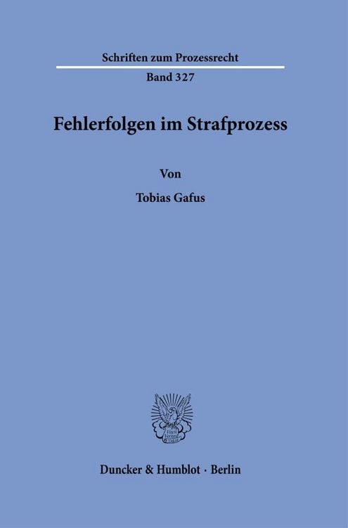 Produktbild: Fehlerfolgen im Strafprozess
