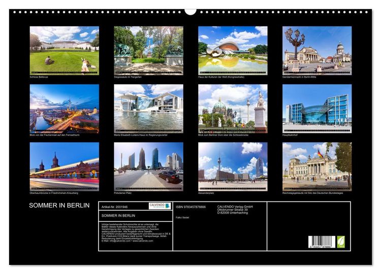 Produktbild: SOMMER IN BERLIN (Wandkalender 2026 DIN A2 quer), CALVENDO Monatskalender