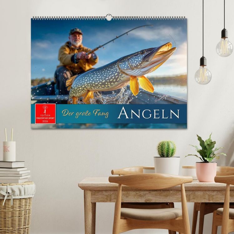 Produktbild: Angeln - der gro&szlig;e Fang (Wandkalender 2026 DIN A2 quer), CALVENDO Monatskalender