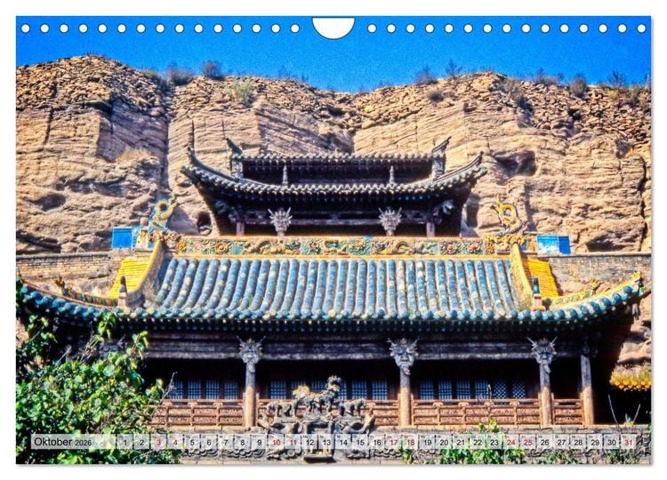 Produktbild: Die Grotten und h&auml;ngenden Kl&ouml;ster von Yungang (Wandkalender 2026 DIN A4 quer), CALVENDO Monatskalender