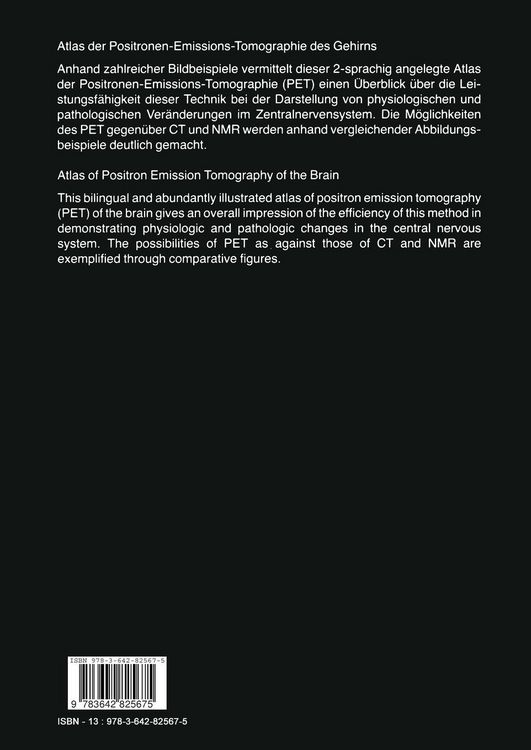 Produktbild: Atlas der Positronen-Emissions-Tomographie des Gehirns / Atlas of Positron Emission Tomography of the Brain