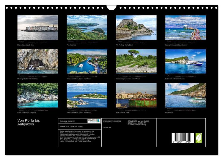 Produktbild: Von Korfu bis Antipaxos (Wandkalender 2026 DIN A3 quer), CALVENDO Monatskalender