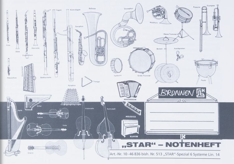 Produktbild: Star-Notenheft | A5 quer, Notenlineatur, 8 Blatt, wei&szlig;