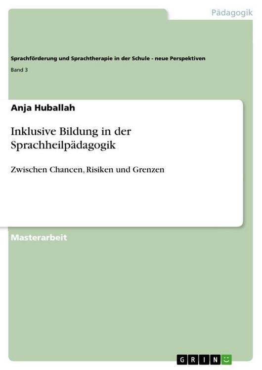 Produktbild: Inklusive Bildung in der Sprachheilp&auml;dagogik